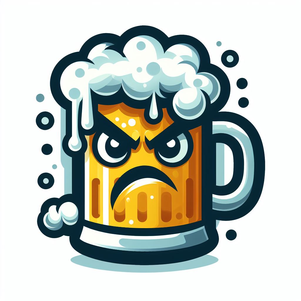 Beer Mug Angry Face Logo